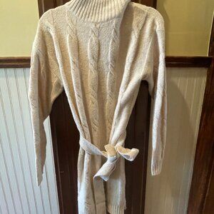 Lulu's Cream Long Sleeve Sweater Dress